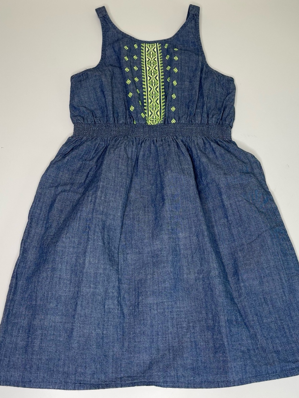 Girl's GapKids Embroidered Chambray Sleeveless Sundress Lightweight Size XL 12